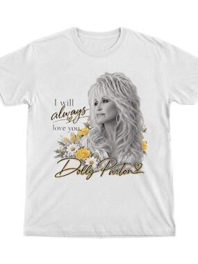 Gildan White Graphic Tee - "I Will Always Love You"